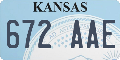 KS license plate 672AAE