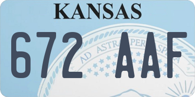 KS license plate 672AAF