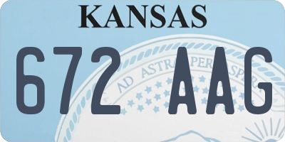 KS license plate 672AAG