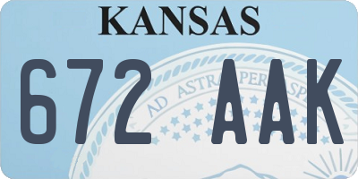 KS license plate 672AAK