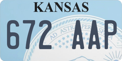 KS license plate 672AAP