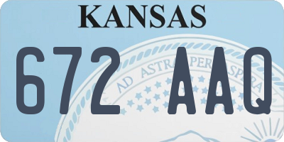 KS license plate 672AAQ