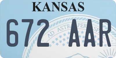 KS license plate 672AAR