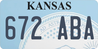 KS license plate 672ABA