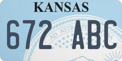 KS license plate 672ABC
