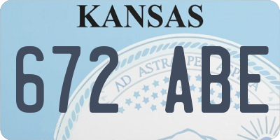 KS license plate 672ABE
