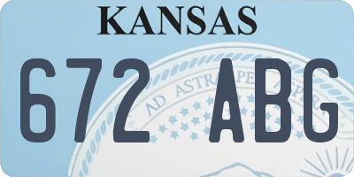 KS license plate 672ABG