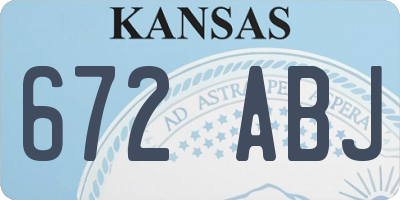 KS license plate 672ABJ