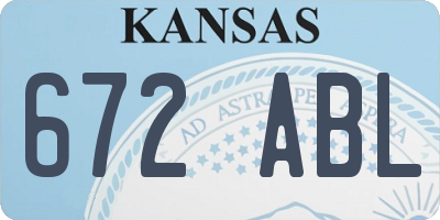 KS license plate 672ABL