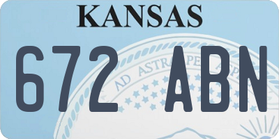 KS license plate 672ABN