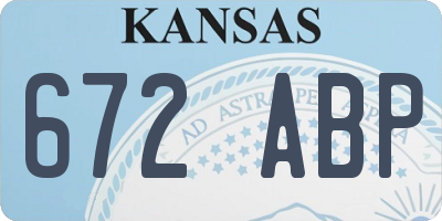 KS license plate 672ABP