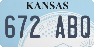 KS license plate 672ABQ