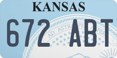 KS license plate 672ABT