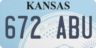 KS license plate 672ABU