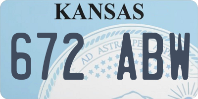 KS license plate 672ABW