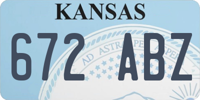 KS license plate 672ABZ