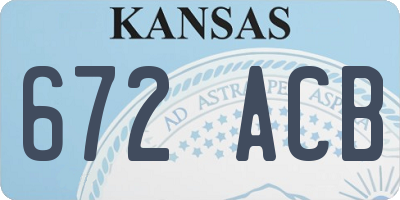 KS license plate 672ACB