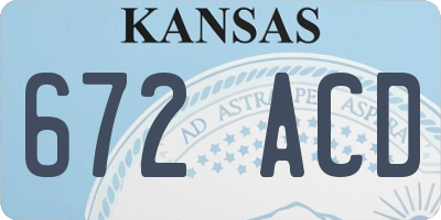 KS license plate 672ACD