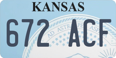 KS license plate 672ACF