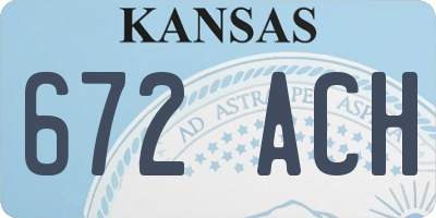 KS license plate 672ACH