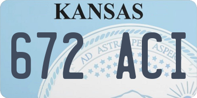 KS license plate 672ACI