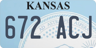 KS license plate 672ACJ