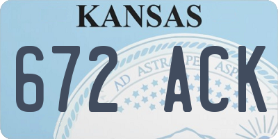 KS license plate 672ACK