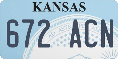 KS license plate 672ACN