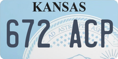 KS license plate 672ACP