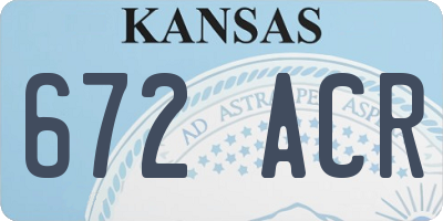 KS license plate 672ACR