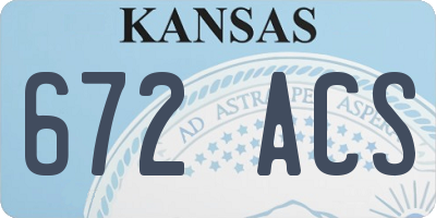 KS license plate 672ACS
