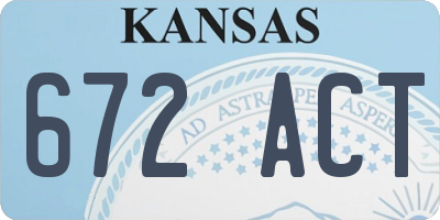 KS license plate 672ACT