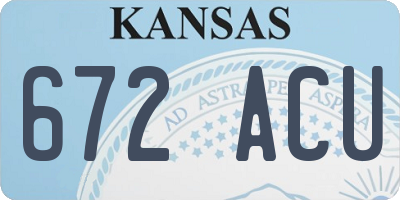 KS license plate 672ACU