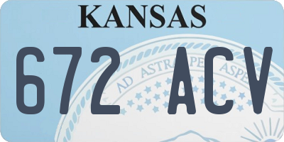 KS license plate 672ACV