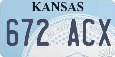 KS license plate 672ACX