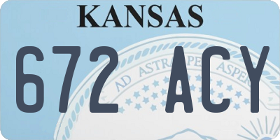 KS license plate 672ACY