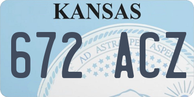KS license plate 672ACZ
