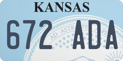 KS license plate 672ADA