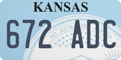 KS license plate 672ADC