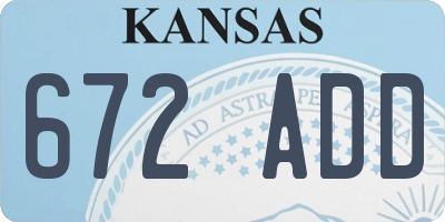 KS license plate 672ADD
