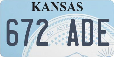 KS license plate 672ADE