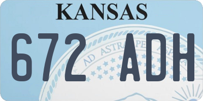 KS license plate 672ADH