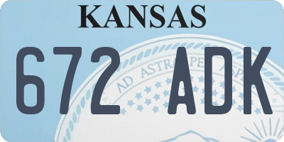 KS license plate 672ADK