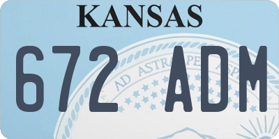 KS license plate 672ADM