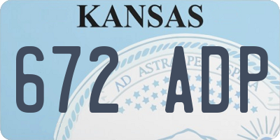 KS license plate 672ADP