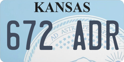 KS license plate 672ADR