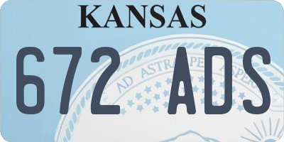 KS license plate 672ADS