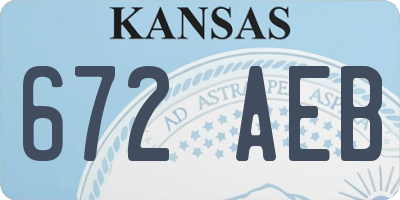 KS license plate 672AEB