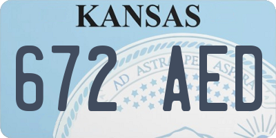 KS license plate 672AED
