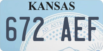 KS license plate 672AEF